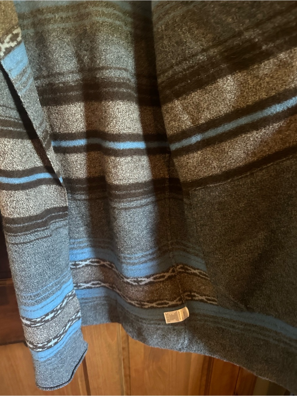 Toad&Co heartfelt merino wool Blue and Gray Striped Open-Front Cardigan Size med - Picture 6 of 7